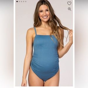 PINK BLUSH MATERNITY SWIMSUIT. one piece swimsuit. Trending swimwear pregnancy